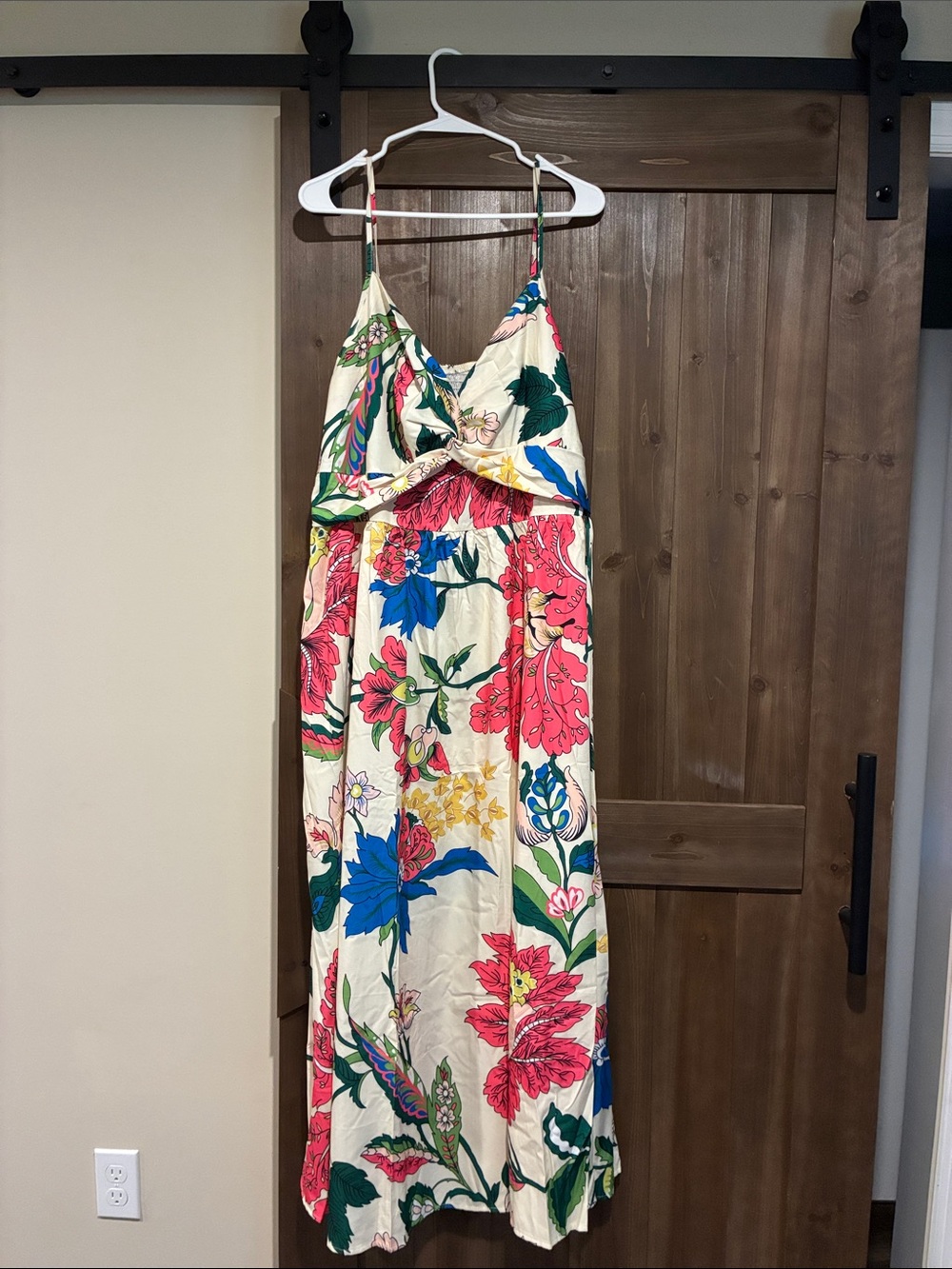 Floral Twist Front Maxi Dress - Multicolor Bloom 4X